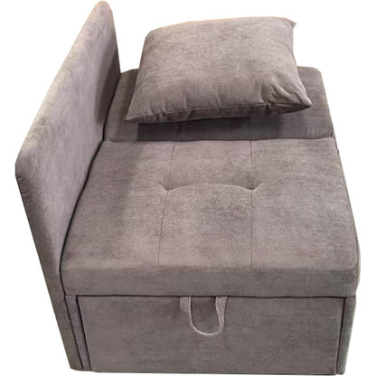 3-in-1 Schlafsofa mit Leinenstoff & verstellbarer Rückenlehne (Grau)