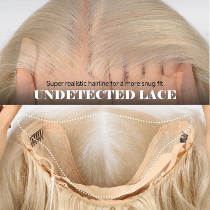 Platinblond Lockenperücke 24 Zoll 13x6 HD Spitze