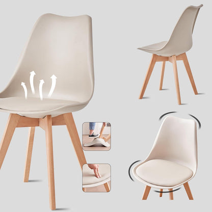 Runder Esstisch Set Holz 100x100cm mit 4 Stühlen Khaki