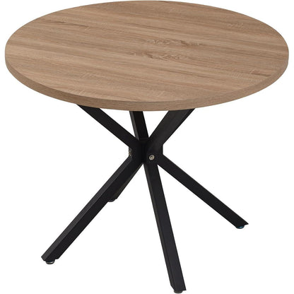Runder Esstisch Set Holz 100x100cm mit 4 Stühlen Khaki