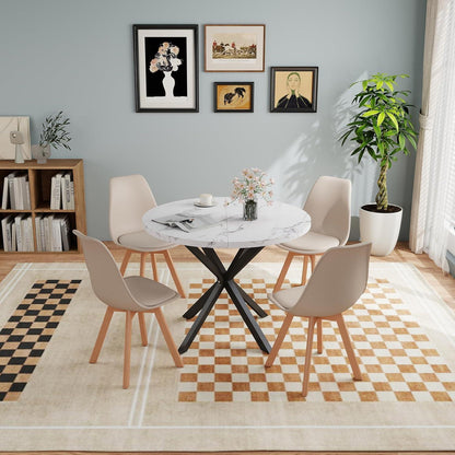 Runder Esstisch Set mit 4 Stühlen – Modernes Esszimmer Möbel
