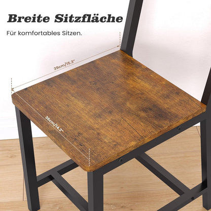 Esszimmerstühle 6er Set Vintage Braun – Metallgestell & Komfort
