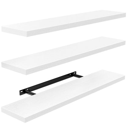 Wandregal 3er-Set Weiß, 60cm Schweberegale für Wand