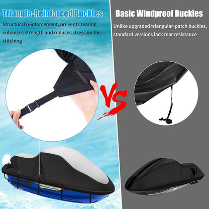 Jet Ski Abdeckplane 900D Wasserdicht 3XL Silber-Schwarz