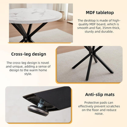 Runder Esstisch Set mit 4 Stühlen – Modernes Esszimmer Möbel