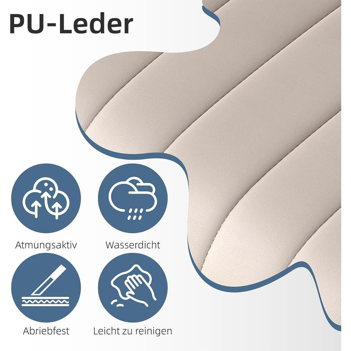 Drehbare Barhocker Set 2 Beige – Höhenverstellbar & Komfortabel