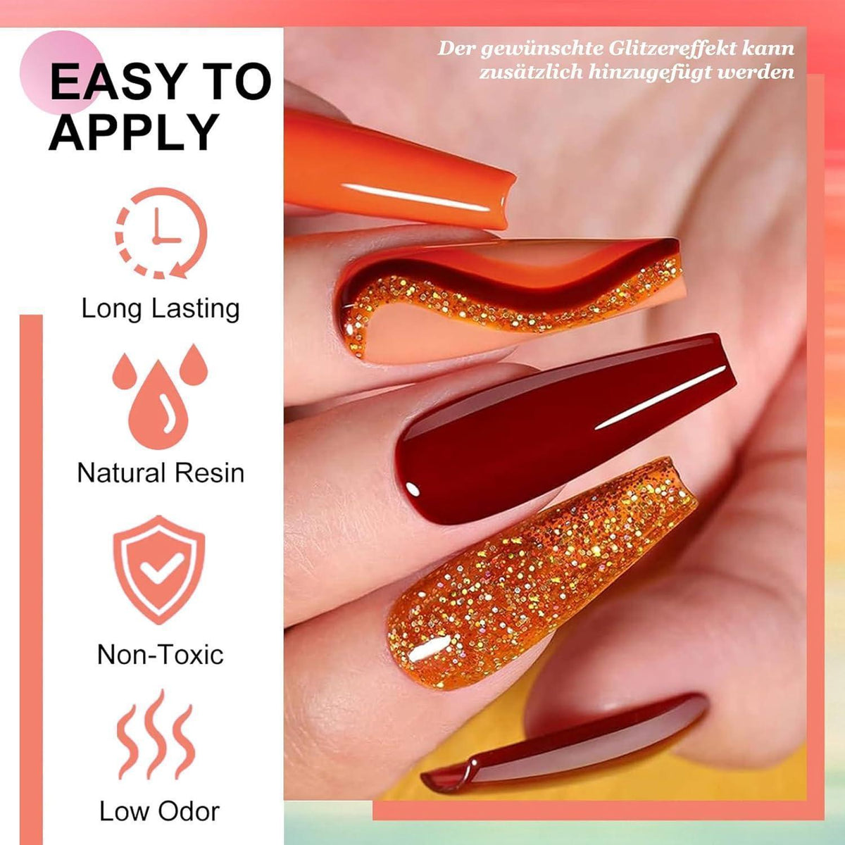 Farbwechselndes Orange UV Gel Nagellack 8ml