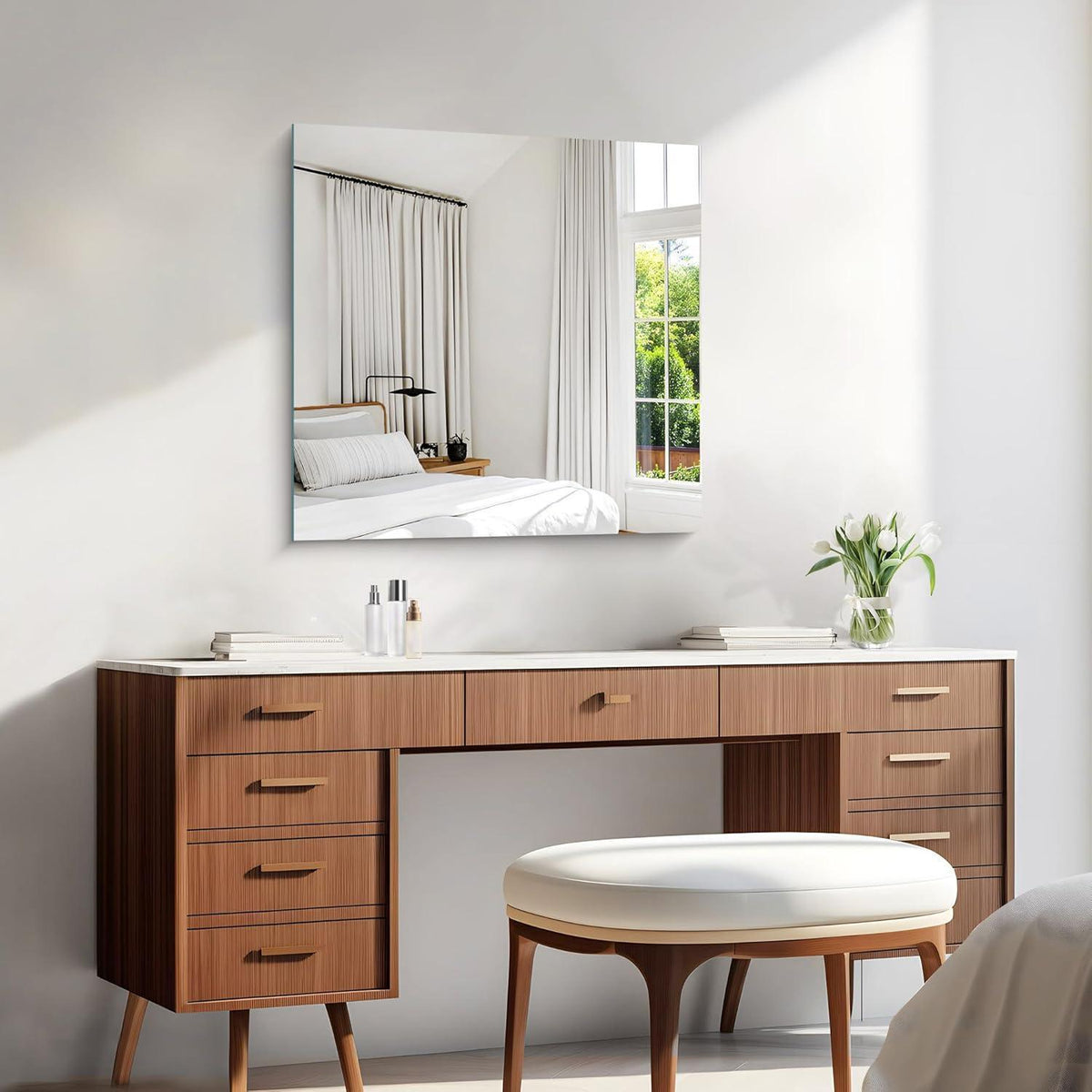 Rahmenloser Badezimmerspiegel 61x61 cm – Modern & Bruchsicher