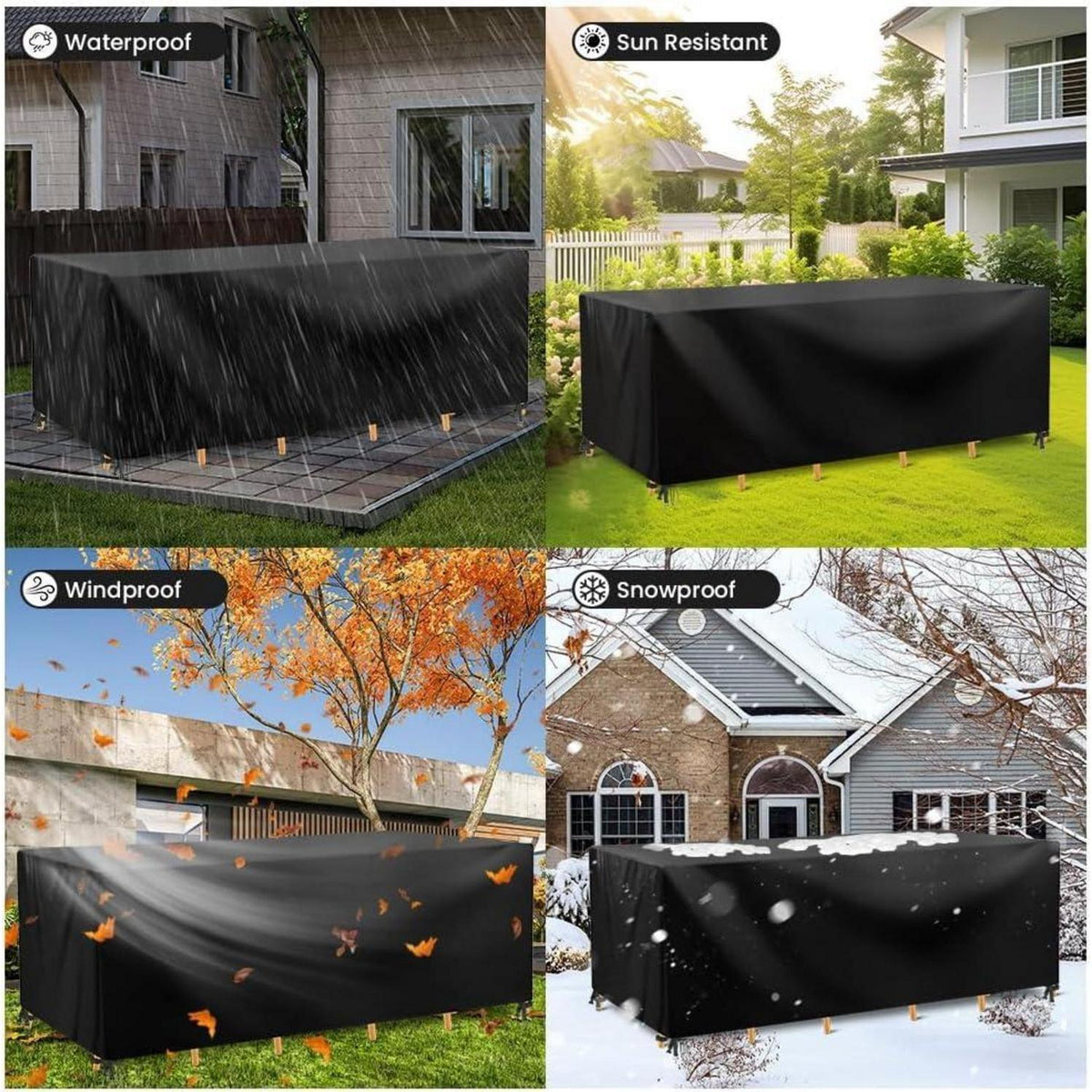 Wasserdichte Gartenmöbel Abdeckung Rechteckig 150x90x75 cm