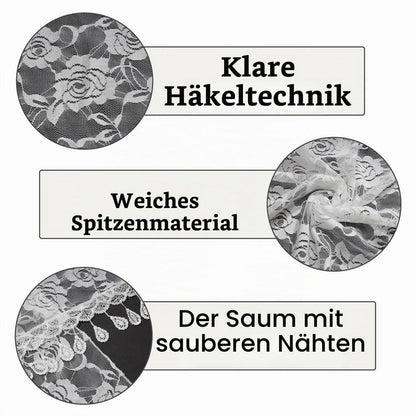 Spitzenschal Damen mit Quasten für Festliche Anlässe Weiß