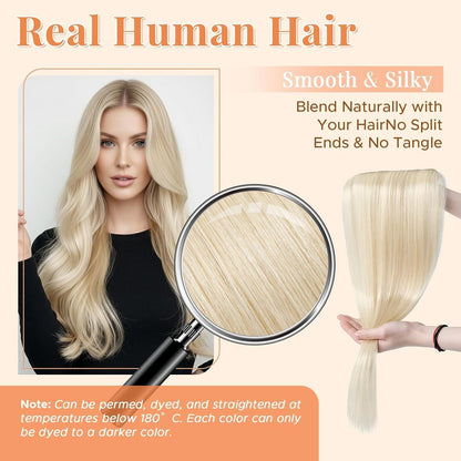 Echthaar Haarverlängerung Platinblond 25cm mit 5 Clips