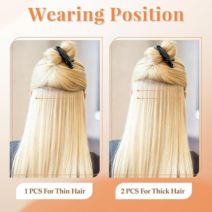 Echthaar Haarverlängerung Platinblond 25cm mit 5 Clips
