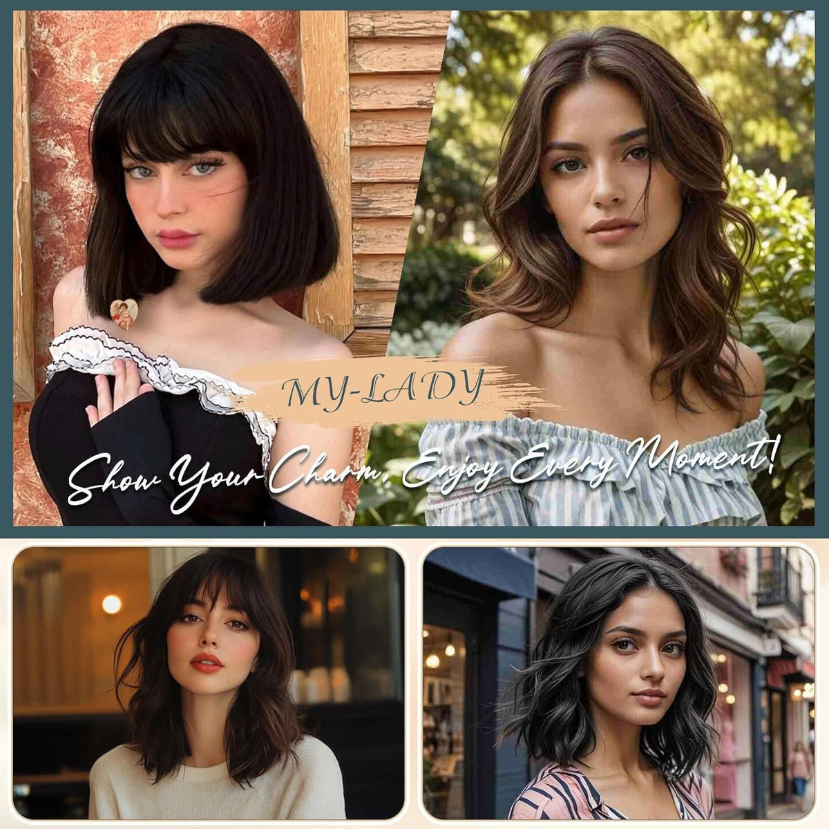 Echthaar Topper Mittelscheitel Schwarz – Pony & Volumen