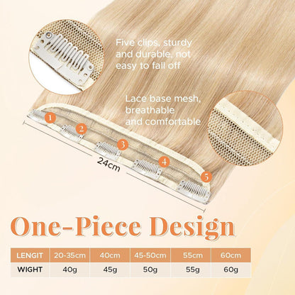 Clip In Echthaar Extension – Ascheblond/Blond 50cm