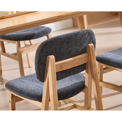 Esszimmerstühle Set 4 Grau – Bequeme Polsterstühle Holzrahmen