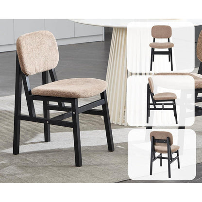 Esszimmerstuhl Set 2er – Chenille Polsterstuhl Braun
