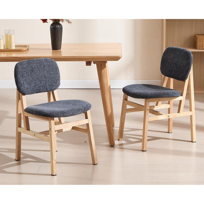 Esszimmerstühle 2er Set Grau, Chenille Polsterstuhl
