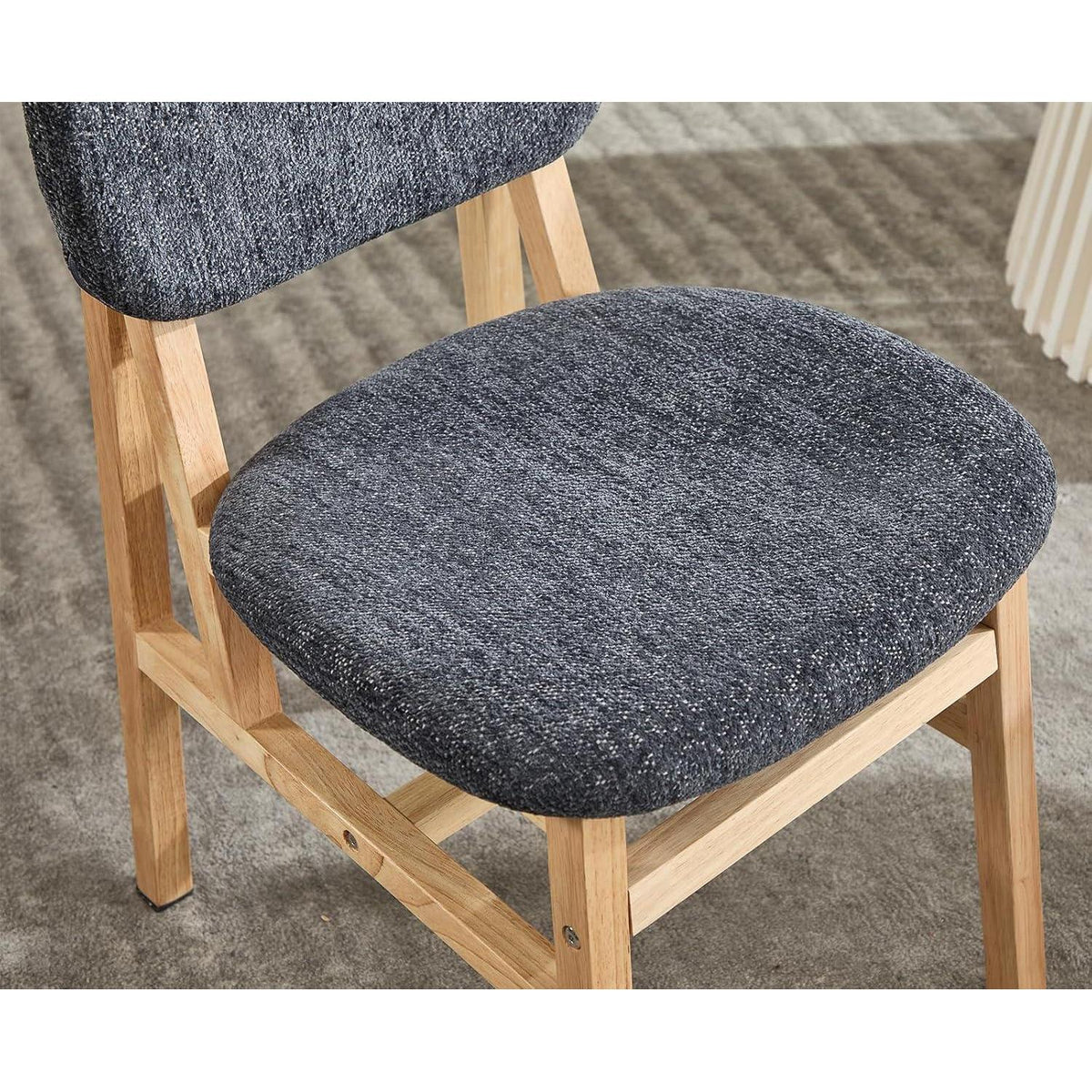 Esszimmerstühle 2er Set Grau, Chenille Polsterstuhl