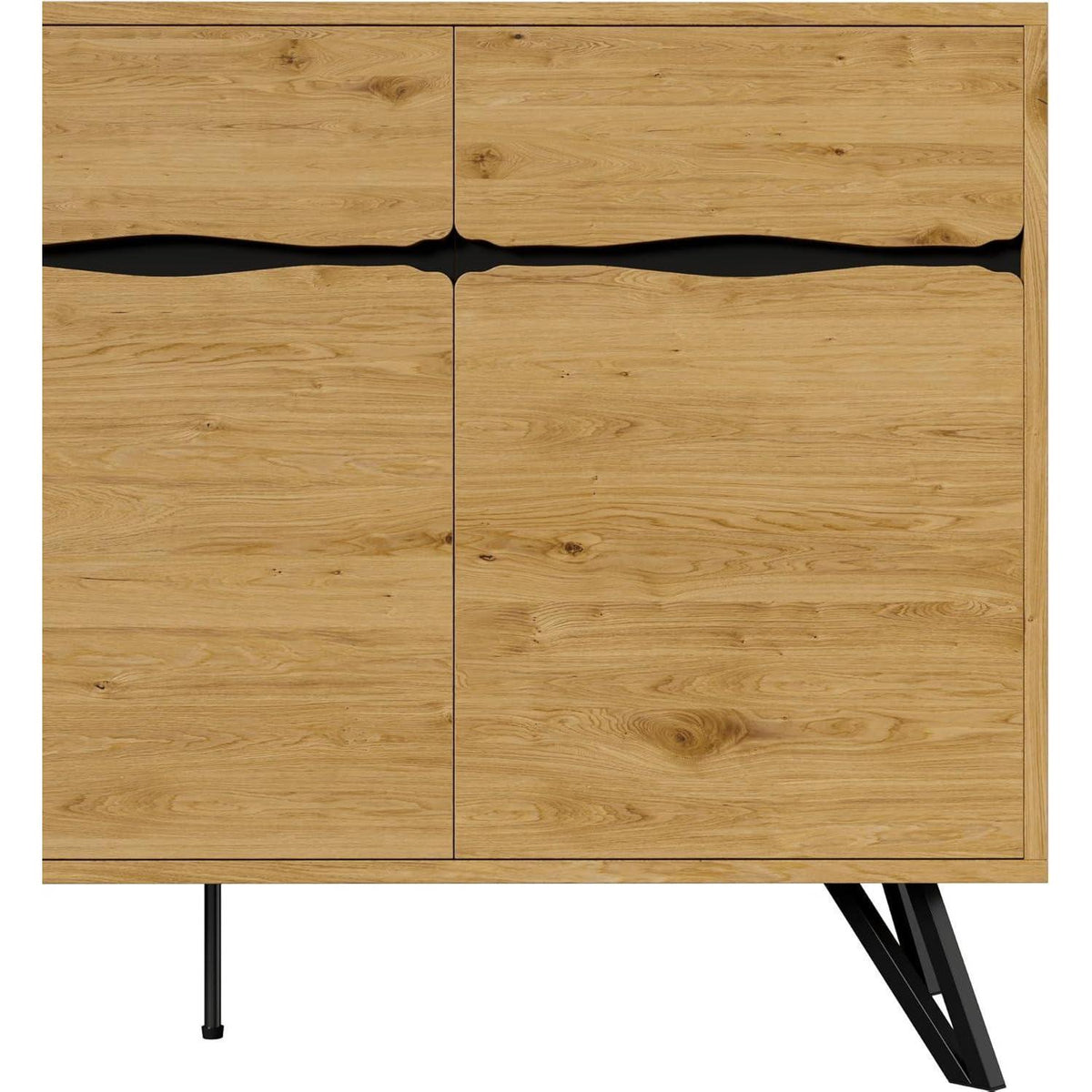 Modernes Sideboard mit 3 Türen | Holzoptik & Metallbeine