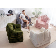 Klappsofa mit Kunstfell – Bequemer Sitzsack & Schlafsessel Grau