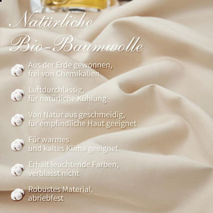 Mako Satin Bettwäsche Set 200x220cm Beige, 3-teilig