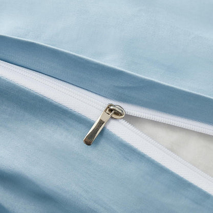 Mako Satin Bettwäsche Set 135x200cm Hellblau Baumwolle