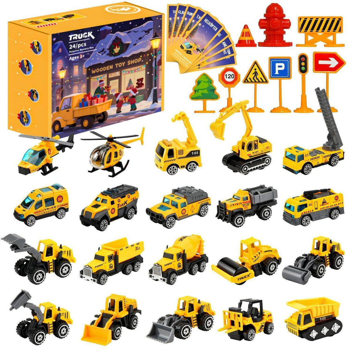 Adventskalender 2026 Spielzeug Auto Baustelle für Kinder