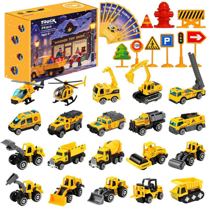 Adventskalender 2026 Spielzeug Auto Baustelle für Kinder