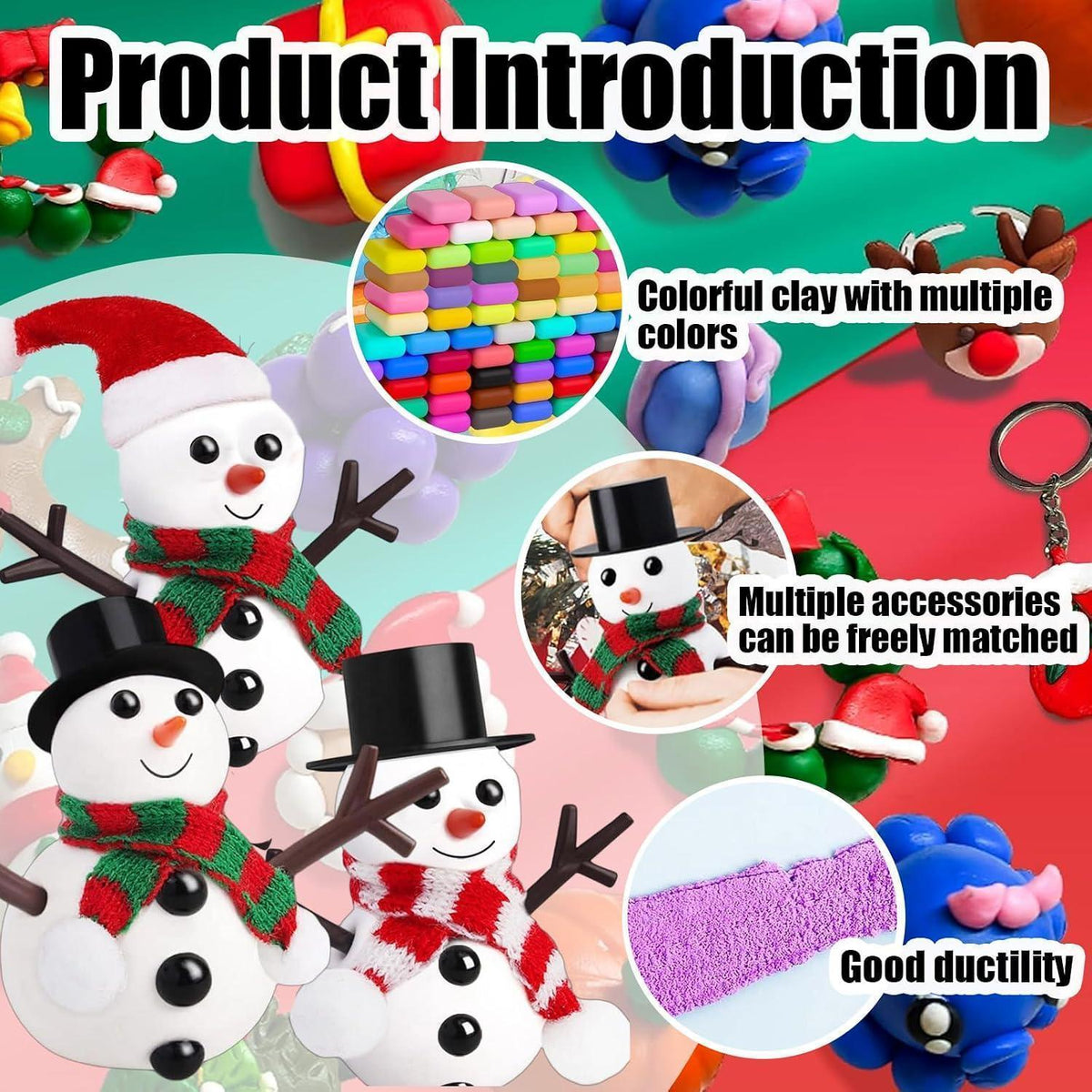 Lufttrocknende Modelliermasse Set 72 Farben – Weihnachtsknete DIY
