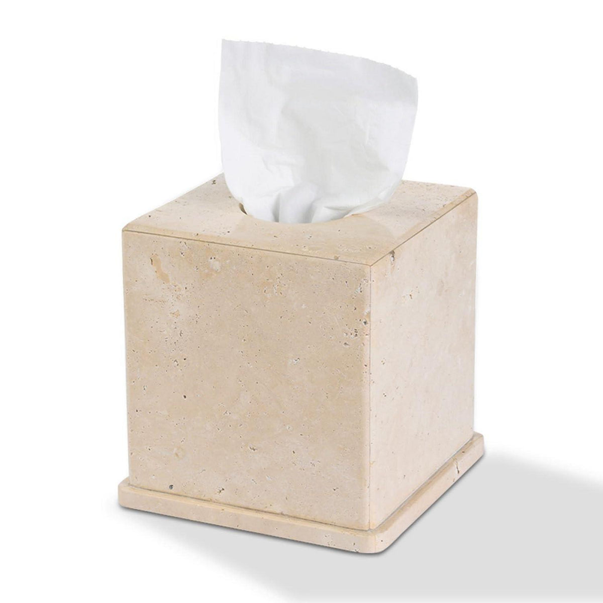 Travertin Taschentuchbox Beige – Quadratische Deko für Zuhause