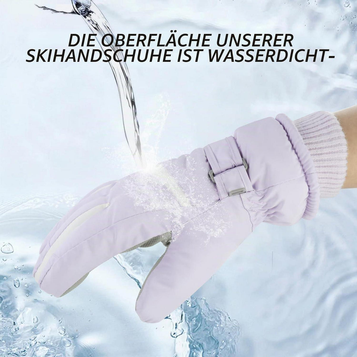 Damen Winter Ski Handschuhe thermisch winddicht hellviolett