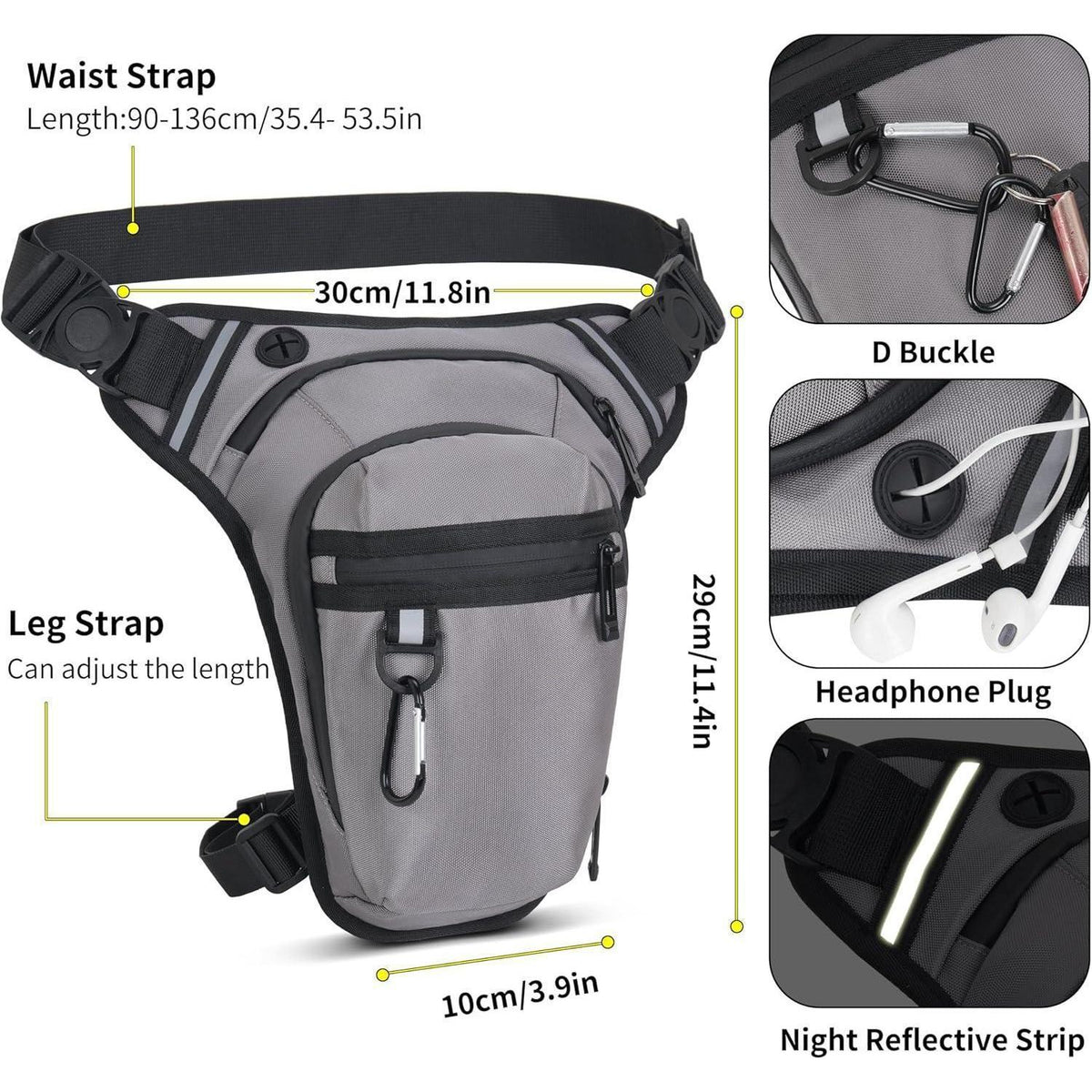 Motorrad Beintasche Wasserdicht – Sport & Outdoor Tasche Grau