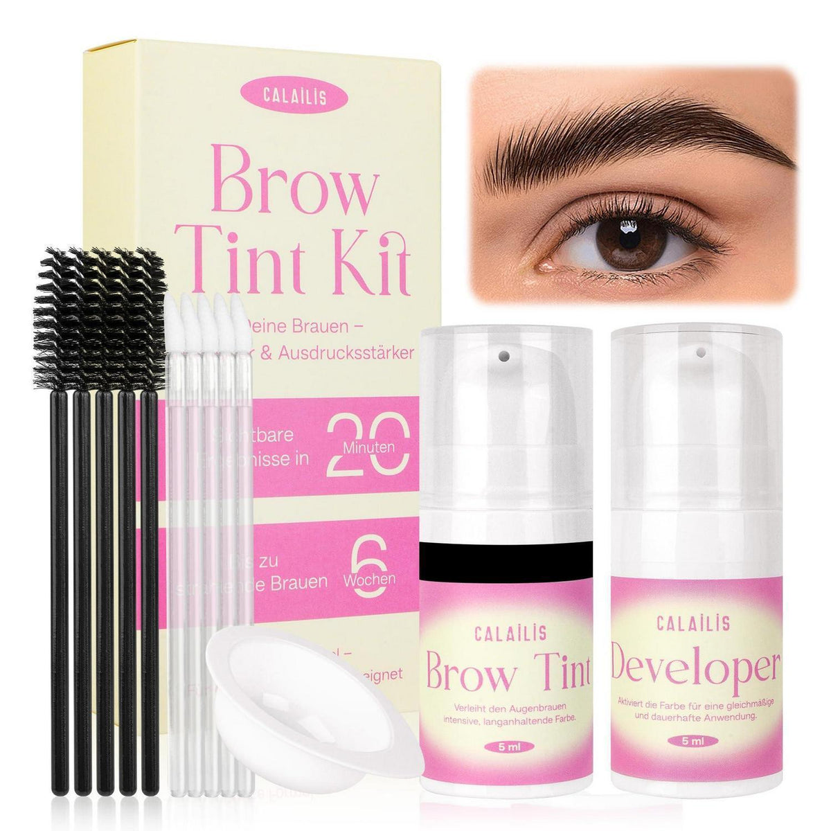 Augenbrauenfarbe Set für natürlichen Look – Schwarz
