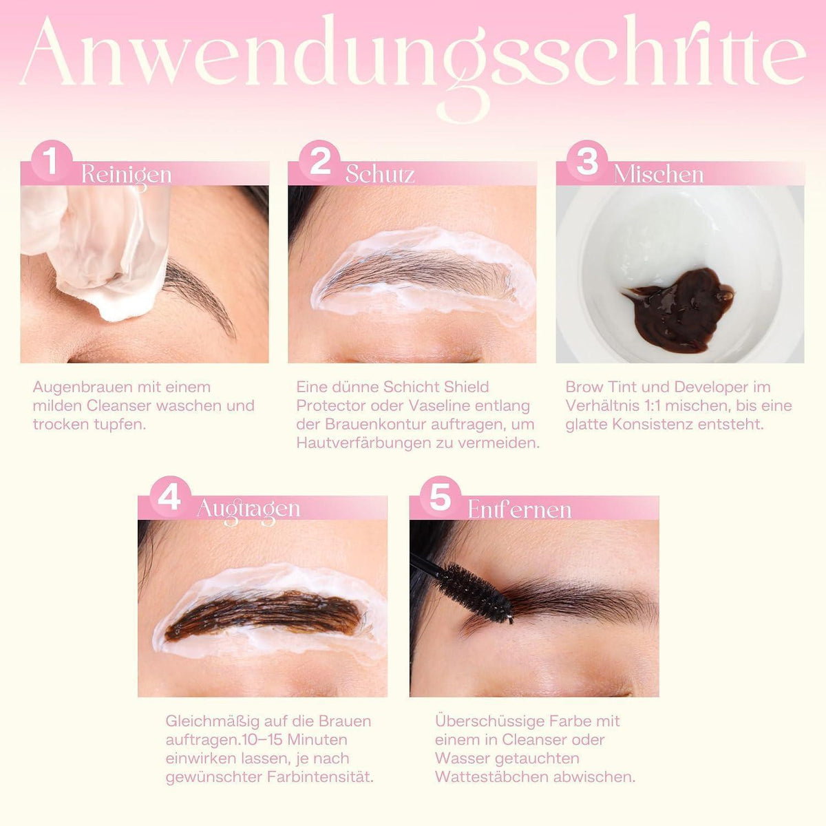 Augenbrauenfarbe Set für natürlichen Look – Schwarz
