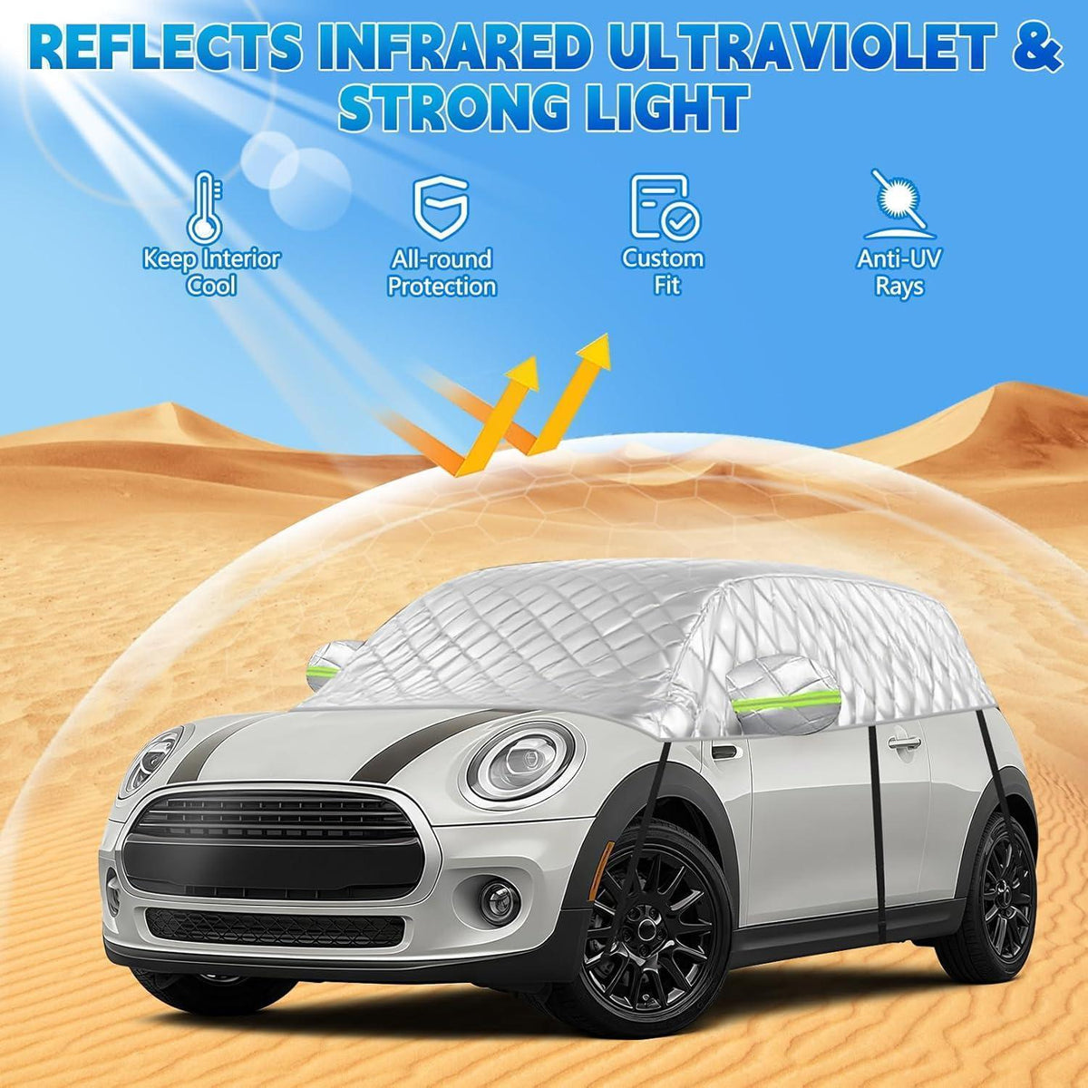Halbe Autoabdeckung Mini Cooper 3-Türer 2000-2024 Wasserdicht