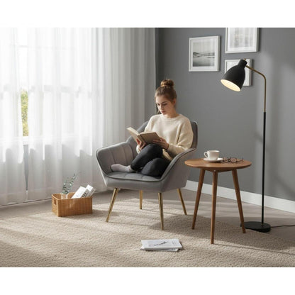 Ya-Home Akzentstuhl Set 2x | Gepolsterter Samt-Lesesessel Grau