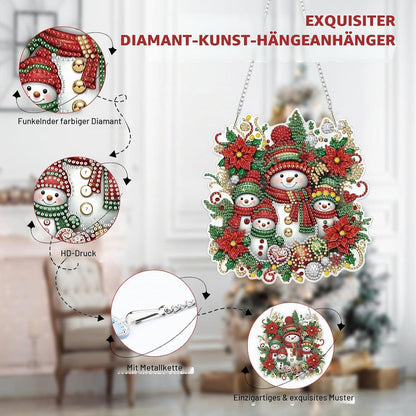 5D Diamond Painting Fensterbild Schneemann Weihnachten