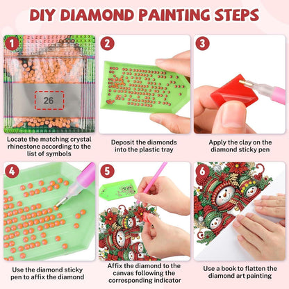 5D Diamond Painting Fensterbild Schneemann Weihnachten