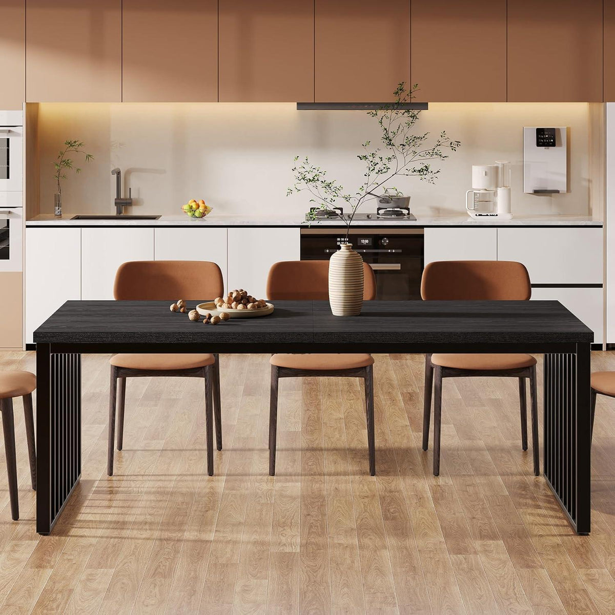 Industrietisch Esstisch 180cm Rechteckig für 6-8 Personen Schwarz