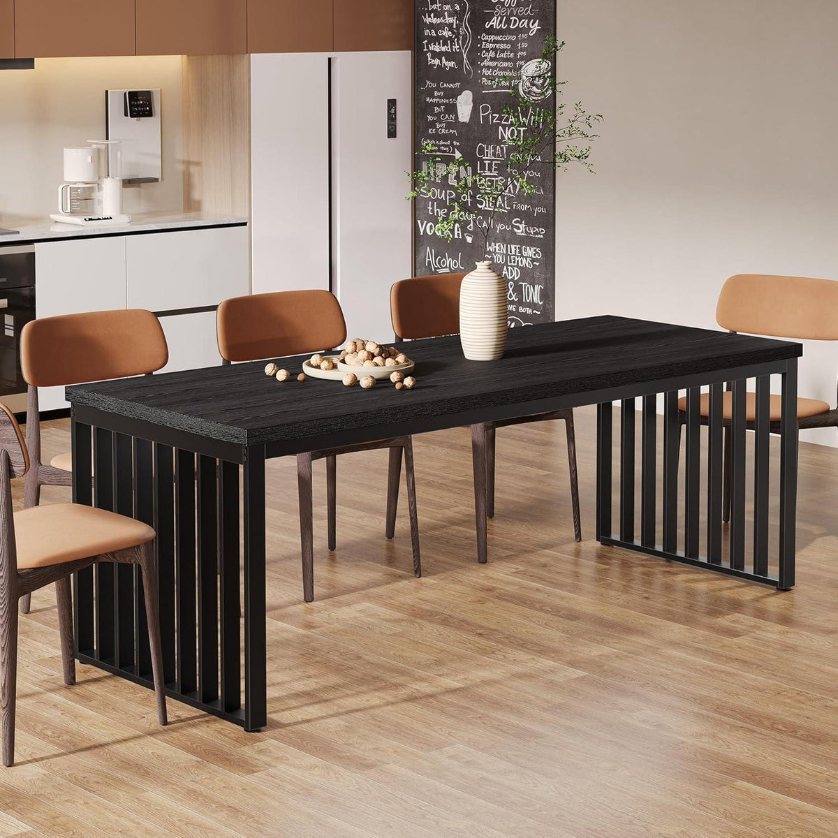 Industrietisch Esstisch 180cm Rechteckig für 6-8 Personen Schwarz