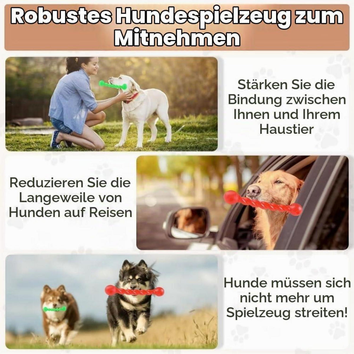 Kauspielzeug Hund 2er Set – Zahnreinigung & Zahnwechsel