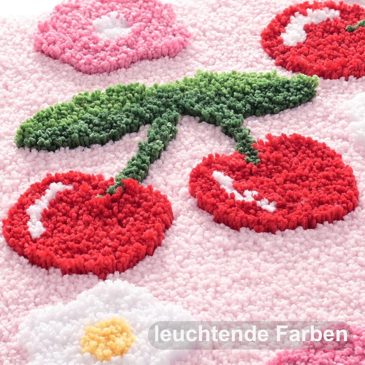 Rosa Badematte Kirsche - Rutschfest & Saugfähig 45x65 cm