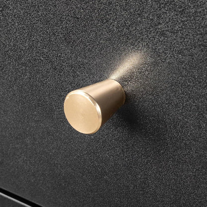 Kommode 5 Schubladen Schwarz – Schlafzimmer Sideboard mit Stauraum