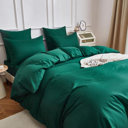 Mako Satin Bettwäsche Set Olivgrün 135x200cm 4tlg.