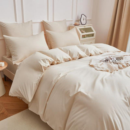 Mako Satin Bettwäsche Set 220x240cm Beige Baumwolle