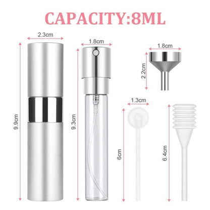 Mini Parfümzerstäuber 8ml Nachfüllbar Silber Reise Zerstäuber