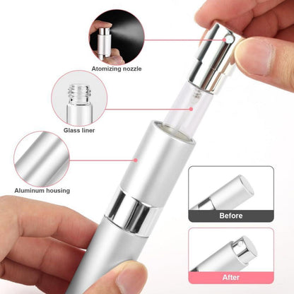 Mini Parfümzerstäuber 8ml Nachfüllbar Silber Reise Zerstäuber