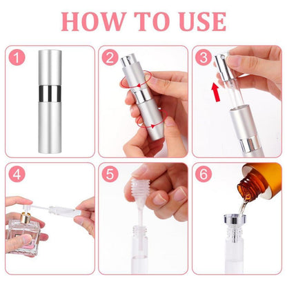 Mini Parfümzerstäuber 8ml Nachfüllbar Silber Reise Zerstäuber