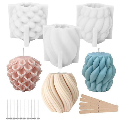 Silikon Kerzen Gießform Set | 3D Kerzenformen für DIY Duftkerzen