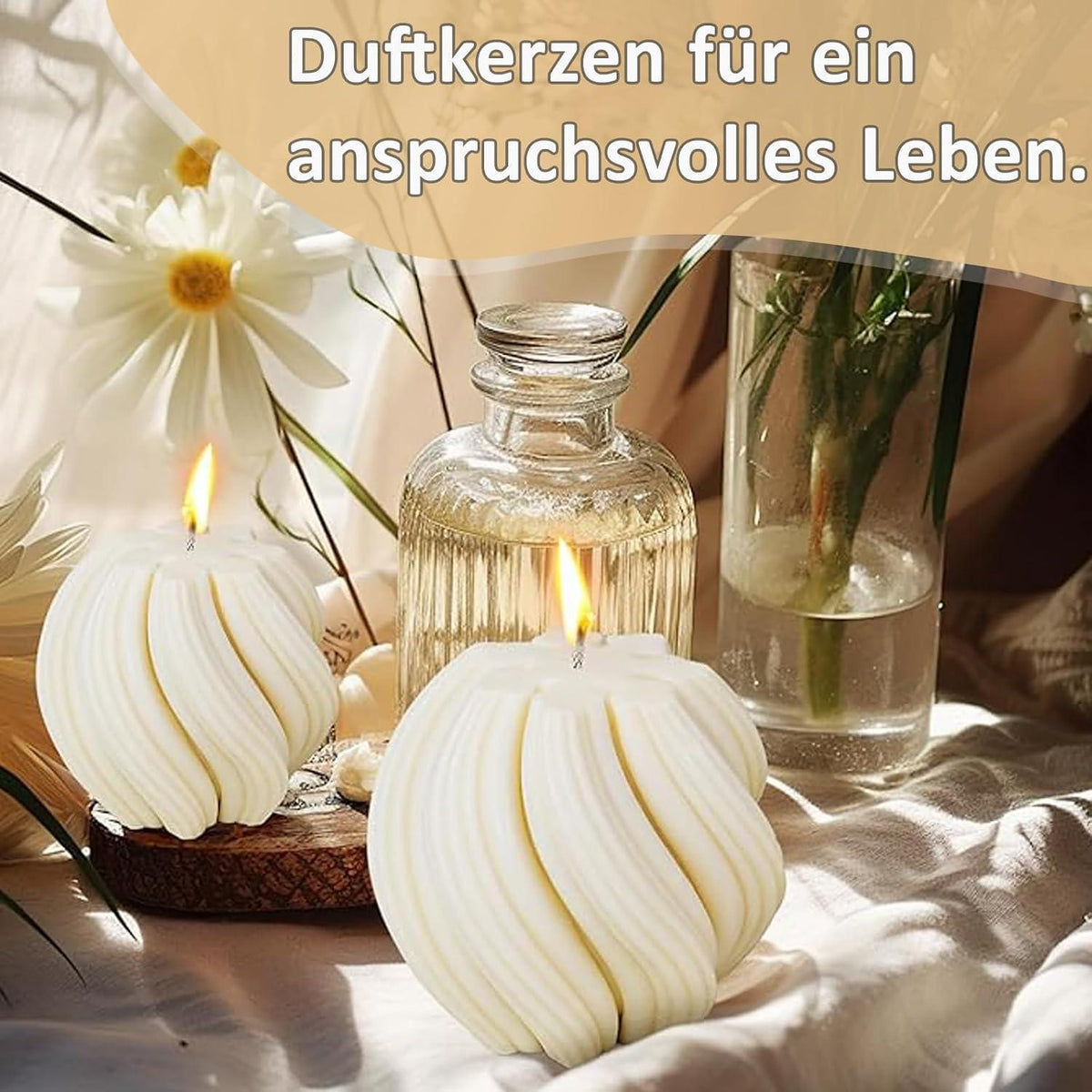 Silikon Kerzen Gießform Set | 3D Kerzenformen für DIY Duftkerzen